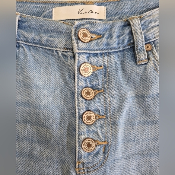 Kancan Jovana Ultra High Rise Shorts 27 Rigid Denim Button Fly Distressed - Picture 6 of 8